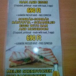 Rocco Étterem, Makó - Étlap/itallap