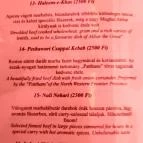 Mughal Shahi Pakisztáni Étterem Budapest - Étlap/itallap