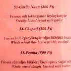 Mughal Shahi Pakisztáni Étterem Budapest - Étlap/itallap