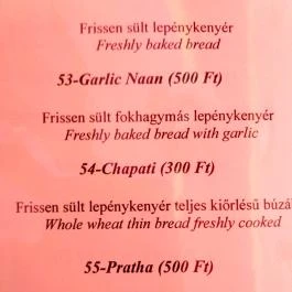 Mughal Shahi Pakisztáni Étterem, Budapest - Étlap/itallap