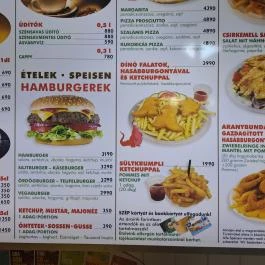 Üvegtigris Büfé - Zalakarosi Fürdő Zalakaros - Étlap/itallap