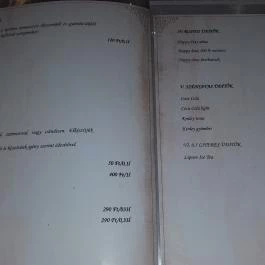 Bagolyvár Fogadó étterme, Zirc - Étlap/itallap