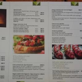 Borostyán Söröző Hévíz - Étlap/itallap