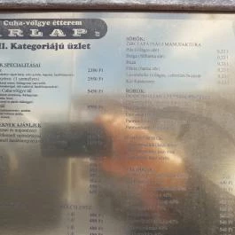 Cuha Völgye Étterem, Zirc - Étlap/itallap