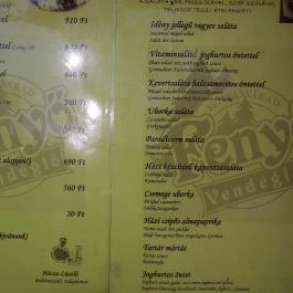  Fenyő Vendéglő, Szilvásvárad - Étlap/itallap