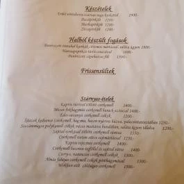 Piroska Étterem, Nagydorog - Étlap/itallap