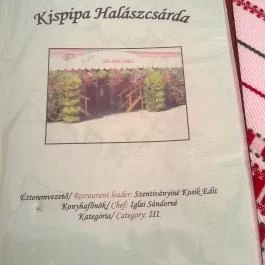  Kispipa Halászcsárda Miskolc - Étlap/itallap