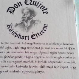 Don Quiote Középkori Étterem, Lenti - Étlap/itallap