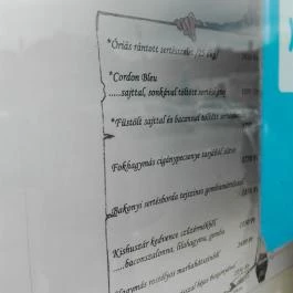 Kék Huszár Étterem, Kőszeg - Étlap/itallap