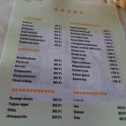 Kisinóc Sörkert & Étterem Kóspallag - Étlap/itallap