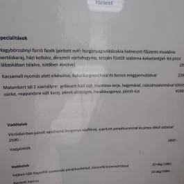 Malomkert Hotel étterme, Nagybörzsöny - Étlap/itallap