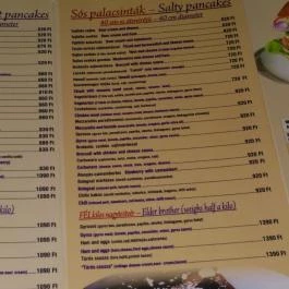 40-es Palacsintázó és Ételbár , Debrecen - Étlap/itallap