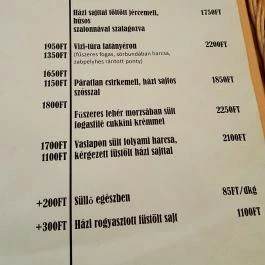 Aranyosidomb Udvarház Poroszló - Étlap/itallap