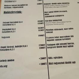 Aranyosidomb Udvarház Poroszló - Étlap/itallap