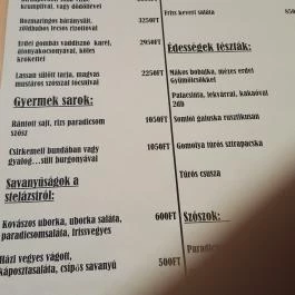 Aranyosidomb Udvarház Poroszló - Étlap/itallap