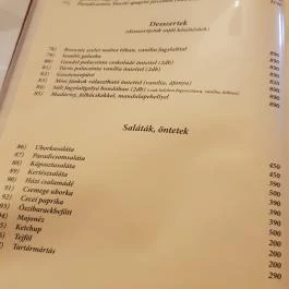 Aranypatkó Étterem Debrecen - Étlap/itallap