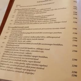Aranypatkó Étterem Debrecen - Étlap/itallap