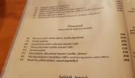 Aranypatkó Étterem Debrecen - Étlap/itallap