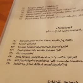 Aranypatkó Étterem Debrecen - Étlap/itallap