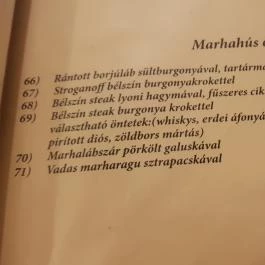 Aranypatkó Étterem Debrecen - Étlap/itallap