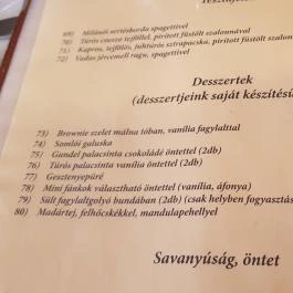 Aranypatkó Étterem Debrecen - Étlap/itallap