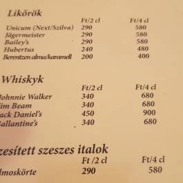 Aranypatkó Étterem Debrecen - Étlap/itallap