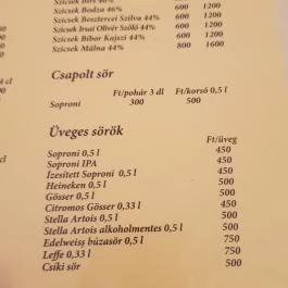 Aranypatkó Étterem Debrecen - Étlap/itallap