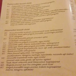 Aranypatkó Étterem Debrecen - Étlap/itallap
