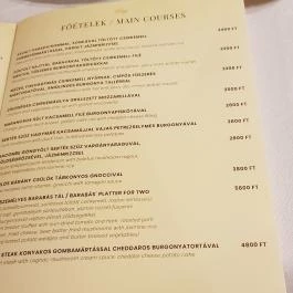 Barabás Étterem Debrecen - Étlap/itallap