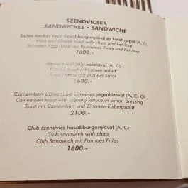 Belenus Restaurant & Cafe Zalakaros - Étlap/itallap