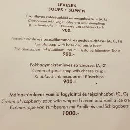 Belenus Restaurant & Cafe Zalakaros - Étlap/itallap