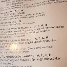 Boglárka Panzió-Étterem ás Apartmanházak Mezőkövesd - Étlap/itallap