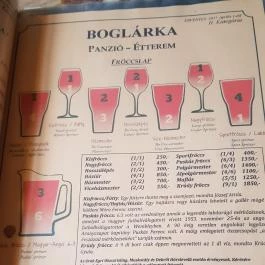 Boglárka Panzió-Étterem ás Apartmanházak Mezőkövesd - Étlap/itallap
