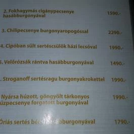 Chili Café Étterem & Kávézó Debrecen - Étlap/itallap