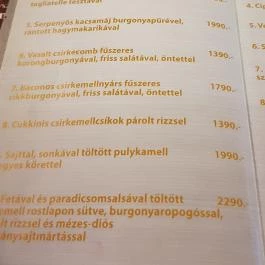 Chili Café Étterem & Kávézó Debrecen - Étlap/itallap