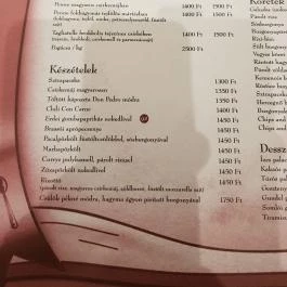 Don Pedro Pizzéria, Debrecen - Étlap/itallap