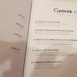 Erdőspuszta Club Hotel - Fenyves Vendéglő, Debrecen - Étlap/itallap