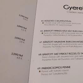 Erdőspuszta Club Hotel - Fenyves Vendéglő, Debrecen - Étlap/itallap