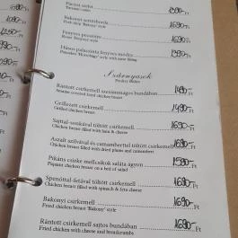 Fenyves Csárda, Nyíradony - Étlap/itallap