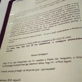 Flaska Vendéglő, Debrecen - Étlap/itallap