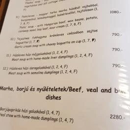 Flaska Vendéglő, Debrecen - Étlap/itallap