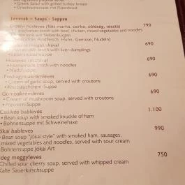 Friskó Panzió étterme Zalakaros - Étlap/itallap