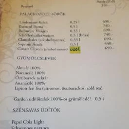 Garda Étterem & Pizzéria, Debrecen - Étlap/itallap