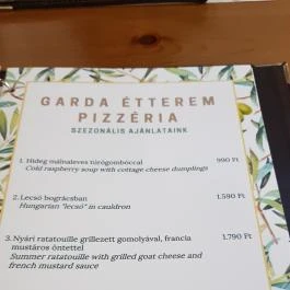 Garda Étterem & Pizzéria, Debrecen - Étlap/itallap