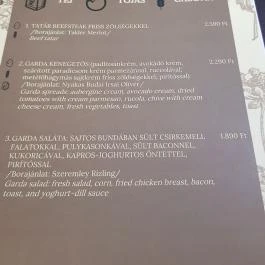 Garda Étterem & Pizzéria, Debrecen - Étlap/itallap