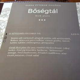 Garda Étterem & Pizzéria, Debrecen - Étlap/itallap