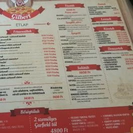 Gilbert Pizzéria Debrecen - Étlap/itallap