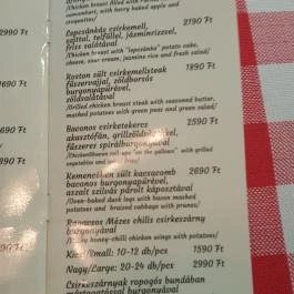 Grande Bosco Debrecen - Étlap/itallap