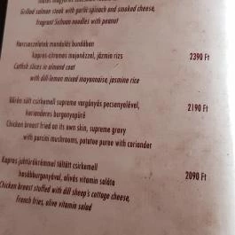 Grande Bosco Debrecen - Étlap/itallap