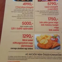 Holiday Pizza & Bar, Debrecen - Étlap/itallap